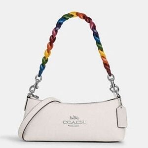 Coach Charlotte Crossbody with Removable Rainbow chain NWT